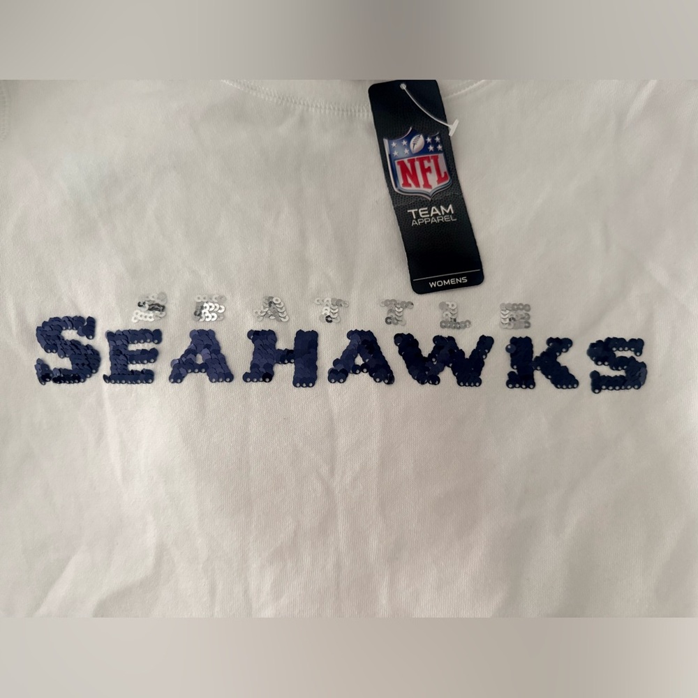 NFL Seattle Seahawks White Sequin Top
